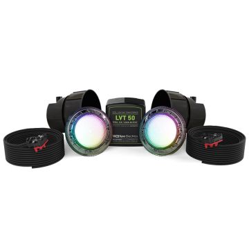Spa Electrics Quantum WNF Series 2 x Multi RGB LED Colour Pool Light w/ Fibreglass Mounting Kit, 20M Cable and Dual LV50 Transformer