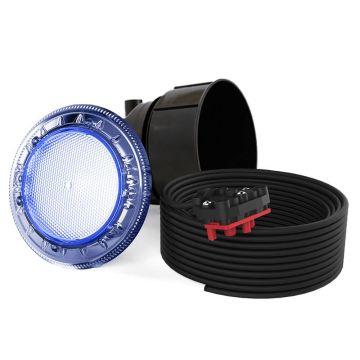 Spa Electrics Quantum WNF Series 1 x Blue LED Colour Pool Light w/ Fibreglass Mounting Kit and 20M Cable