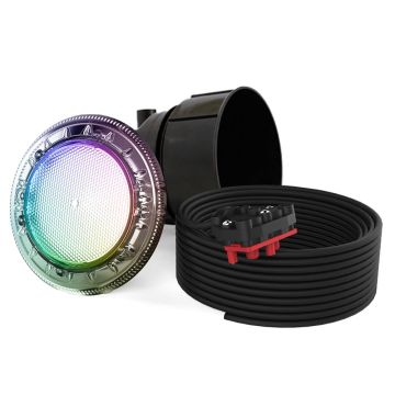 Spa Electrics Quantum WNF Series 1 x Multi Plus RGB+W LED Colour Pool Light w/ Fibreglass Mounting Kit and 20M Cable