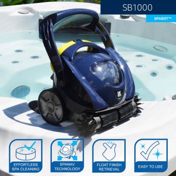 Zodiac SpaBot SB1000 Cordless Robotic Spa Cleaner Spa Bot. Floor, Seats, Wall, Waterline