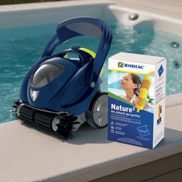 Zodiac SpaBot SB1000 Cordless Robotic Spa Cleaner w/ Nature2 Spa Stick Mineral Purifier Kit