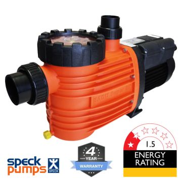 Speck Pro 350 1.25HP Pool Pump. 4Y Warranty, Quiet, 350lpm, 1.1kW