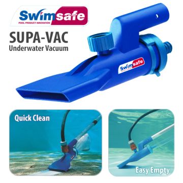 Supa Vac Pool Spa Pond Fountain Underwater Vacuum Cleaning Kit w/ Scoop