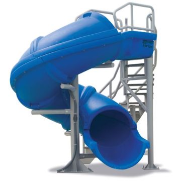 S. R. Smith Vortex Full Tube Commercial Pool Slide with Staircase (Blue) 