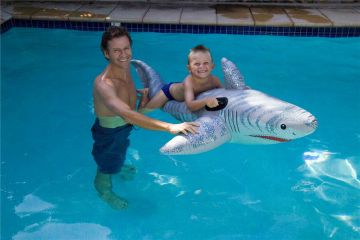 AquaFun White Shark Ride On  Swimming Pool Toy / Float - 185 cm