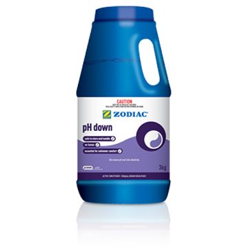 Zodiac PH Down 3kg - Decreases pH and Total Alkalinity - Swimming Pool Chemical