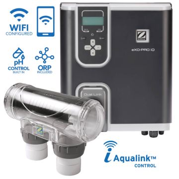 Zodiac eXO iQ PRO Large Self-Cleaning Salt and Mineral Pool Water Chlorinator w/ WiFi, Timer & Battery Backup