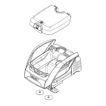 Zodiac FreeRider FR200 Body Housing (Navy Blue) w/ Clear Cover and Exhaust Valves R1094500 – Genuine Pool Cleaner Spare Part