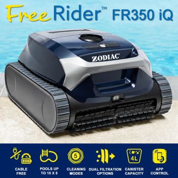 Zodiac FreeRider FR350 iQ Cordless Robotic Pool Cleaner w/ App Control. Floor, Wall, Waterline