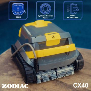 Zodiac CX40 Robotic Pool Cleaner w/ Dual Stage Filtration. Floor, Wall, Waterline