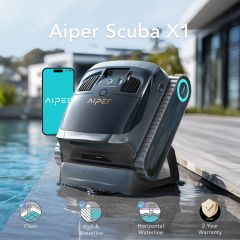 Aiper Scuba X1 Cordless Robotic Pool Cleaner w/ WavePath Navigation & App Control. Floor, Walls, Waterline