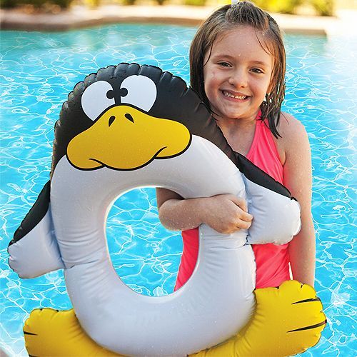 Poolmaster Penguin Tube Ring Toy Swimming Pool Float