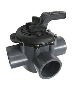 Onga / Pentair 3 Way Valve 40mm - PVC Pool Diverter Valve, Grey/Black