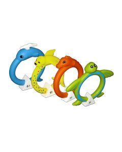 Poolmaster Soft Dive Animal Rings 4 Pack - Swimming Pool Toy - Undewater Game