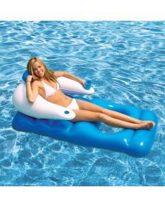 AquaFun Floating Pool Lounger - Inflatable Air Bed - 165x89cm