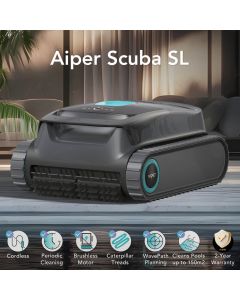 Aiper Scuba SL Cordless Robotic Pool Cleaner w/ WavePath Navigation. Floor, Walls, Waterline