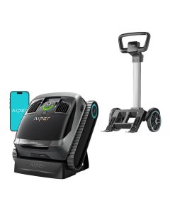 Aiper Scuba X1 Pro Cordless Robotic Pool Cleaner w/ Caddy, FlexiPath Navigation, Mapping, Intelligent Suction & App Control. Floor, Walls, Waterline, Elevated Platforms