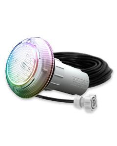Aqua-Quip EvoCR Series 1 x Multi-Colour PRO RGB+W LED InstaTouch Program Niche Pool Light w/ Concrete Mounting Kit, 30M Cable and Plug Kit