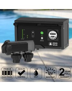 AquaSolis CLS+35 Low Salt Self-Cleaning Salt and Mineral Pool Chlorinator w/ Timer & Battery Backup (Retrofits Astral E/VX/V/eQ/Halo)