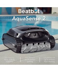 Beatbot AquaSense 2 3-in-1 Cordless Robotic Pool Cleaner w/ Double-Pass Waterline Scrubbing, Smart Water Surface Parking & One-Touch App Retrieval. Floor, Walls, Waterline