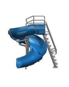 S. R. Smith Vortex Open Flume Commercial Pool Slide with Ladder (Blue) 