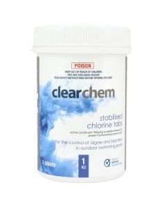 Clearchem Stabilised Chlorine Tabs Tri-Chlor 1kg - Pool Chemical (DG)