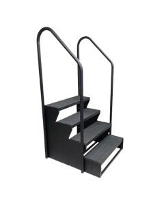 4-Tier Swim Spa Steps c/w 2 Hand Rails – Grey - Spa Accessories