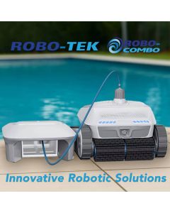 Robo-Tek Robo-Combo All-in-One Cordless Robotic Pool Cleaner w/ Skimmer. Floor, Walls, Waterline, Surface