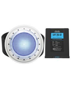 Spa Electrics Photon GKC Series 1 x Blue LED Colour Surface Mount Pool Light w/ Concrete Mounting Kit, 20M Cable and LV25 Transformer