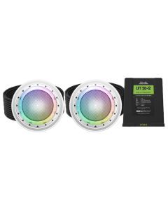 Spa Electrics Photon GKF Series 2 x Multi Plus RGB+W LED Colour Surface Mount Pool Light w/ Fibreglass Mounting Kit, 20M Cable and Dual LV50 Transformer
