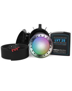Spa Electrics Quantum WNC Series 1 x Multi RGB LED Colour Pool Light w/ Concrete Mounting Kit, 30M Cable and LV25 Transformer