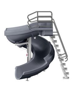 S. R. Smith Vortex Open Flume Commercial Pool Slide with Ladder (Gray Granite) 