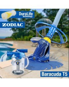 Zodiac Baracuda T5 Duo Above & In Ground Pool Cleaner w/ Cyclonic Leaf Catcher - Wall Climber