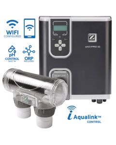 Zodiac eXO iQ PRO Large Self-Cleaning Salt and Mineral Pool Water Chlorinator w/ WiFi, Timer & Battery Backup