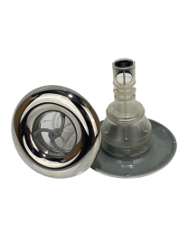 Rising Dragon 4" Single Pulse Jet S/Steel and Grey(Clear) RD-203-4417DS - Spa Spare Part