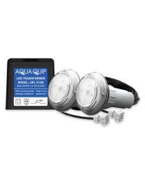 Aqua-Quip EvoFG Series 2 x White LED Colour Niche Pool Light w/ Fibreglass Mounting Kit, 30M Cables and Transformer