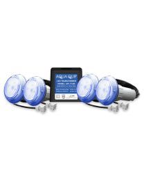 Aqua-Quip EvoFG Series 4 x Blue LED Colour Niche Pool Light w/ Fibreglass Mounting Kit, 30M Cables and Transformer