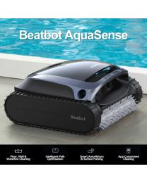 Beatbot AquaSense Cordless Robotic Pool Cleaner w/ Dual-Group Roller Brushes, CleverNav Navigation, SonicSense Sensors & App Control. Floor, Walls, Waterline