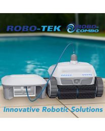 Robo-Tek Robo-Combo All-in-One Cordless Robotic Pool Cleaner w/ Skimmer. Floor, Walls, Waterline, Surface