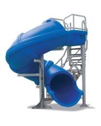 S. R. Smith Vortex Full Tube Commercial Pool Slide with Staircase (Blue) 