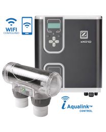 Zodiac eXO iQ Large Self-Cleaning Salt and Mineral Pool Water Chlorinator w/ WiFi, Timer & Battery Backup