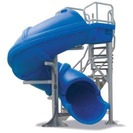 S. R. Smith Vortex Full Tube Commercial Pool Slide with Staircase (Blue)