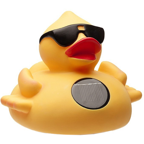 Solar powered rubber duck floating pool light