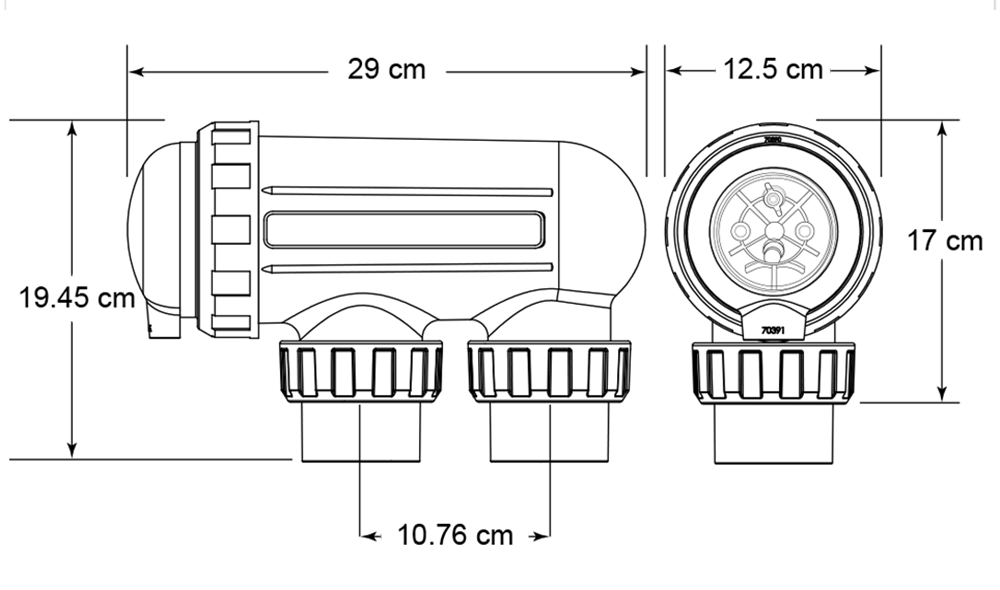 AstralPool Viron EQ18 eQuilibrium Cell Dimensions