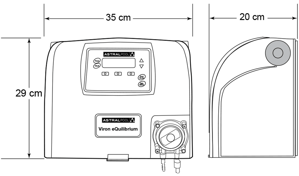 AstralPool Viron eQuilibrium Controller Dimensions