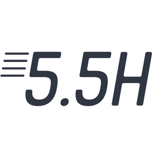 Up to 5.5 Hours Cordless Cleaning Icon