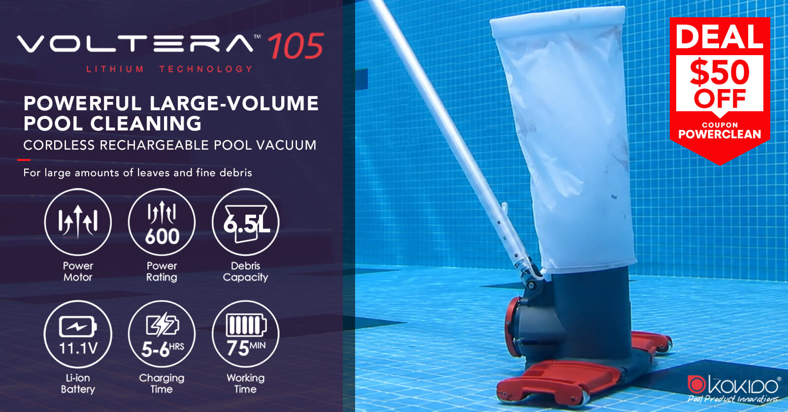Voltera 105 Cordless Pool Vacuum