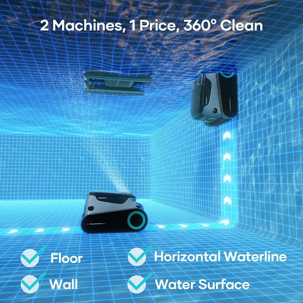 Aiper Scuba S1 Pro and Surfer S1 - 2 Machines, 1 Price, 360 degrees Clean