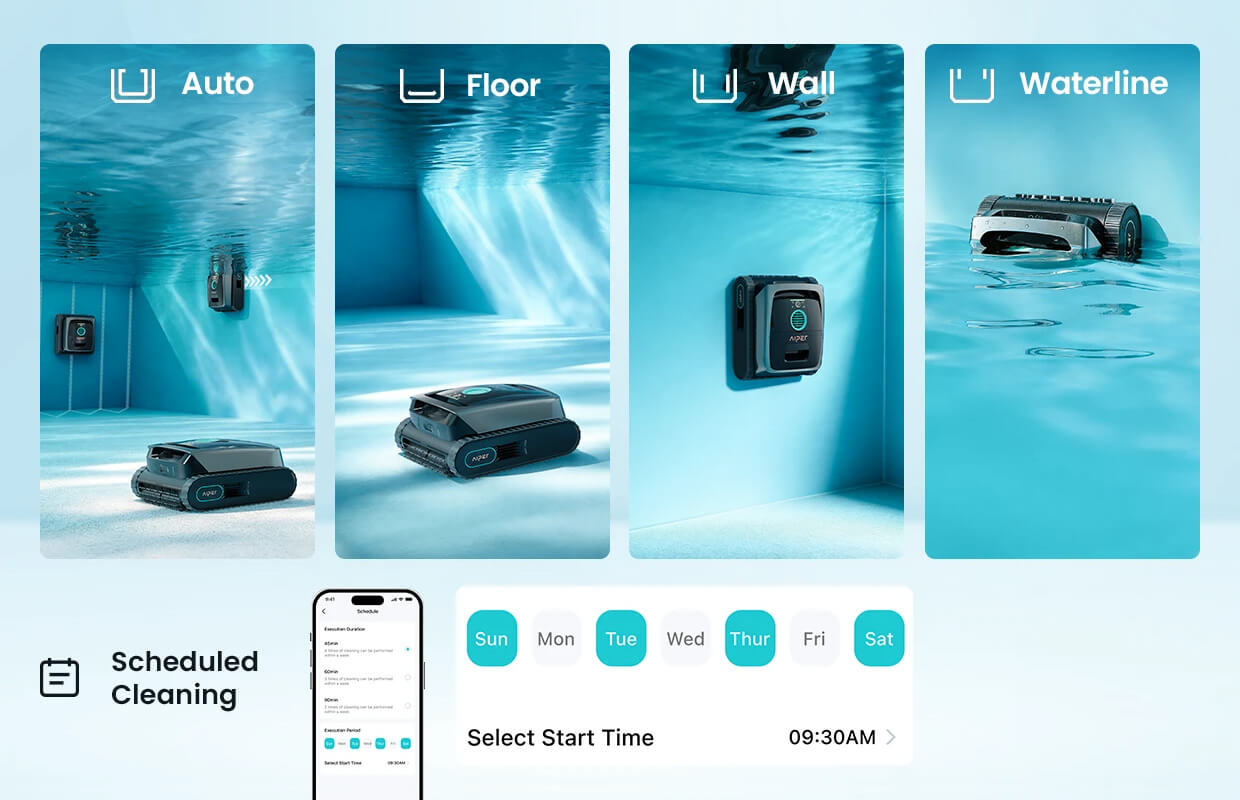 Aiper Scuba S3 multiple cleaning modes