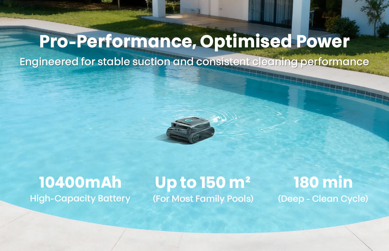 Aiper Scuba S3 optimised power for longer cleaning and larger pool coverage